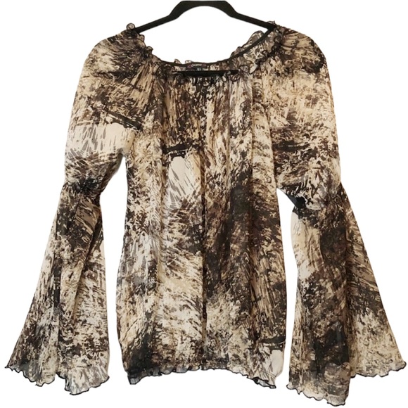 Tops Boho Flowy Long Sleeve Sheer Top Poshmark